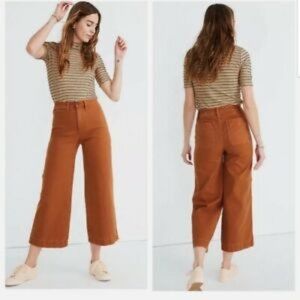 Madewell Emmett Wide Leg Curvy Russet Pants